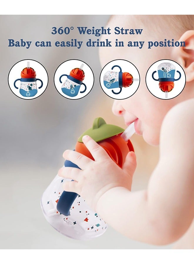 Sippy Cup for Baby Months 6+, Weighted Straw Non Spill Cup for Toddlers, Baby Straw Cup with Handles, Spill-Proof, Leak-Proof Soft Spout Cup 260ml, BPA-Free - Image 2